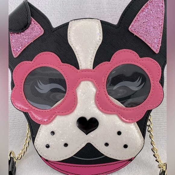 Betsey Johnson Sparkle Sunglasses Dog Pup Crossbody bag - Picture 6 of 12